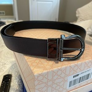 Men’s Ferragamo Belt - 36 - Brown/Black Reversible